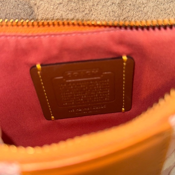 Coach Pink and Orange Swinger Signature Jacquard Shoulder Bag - Picture 7 of 7